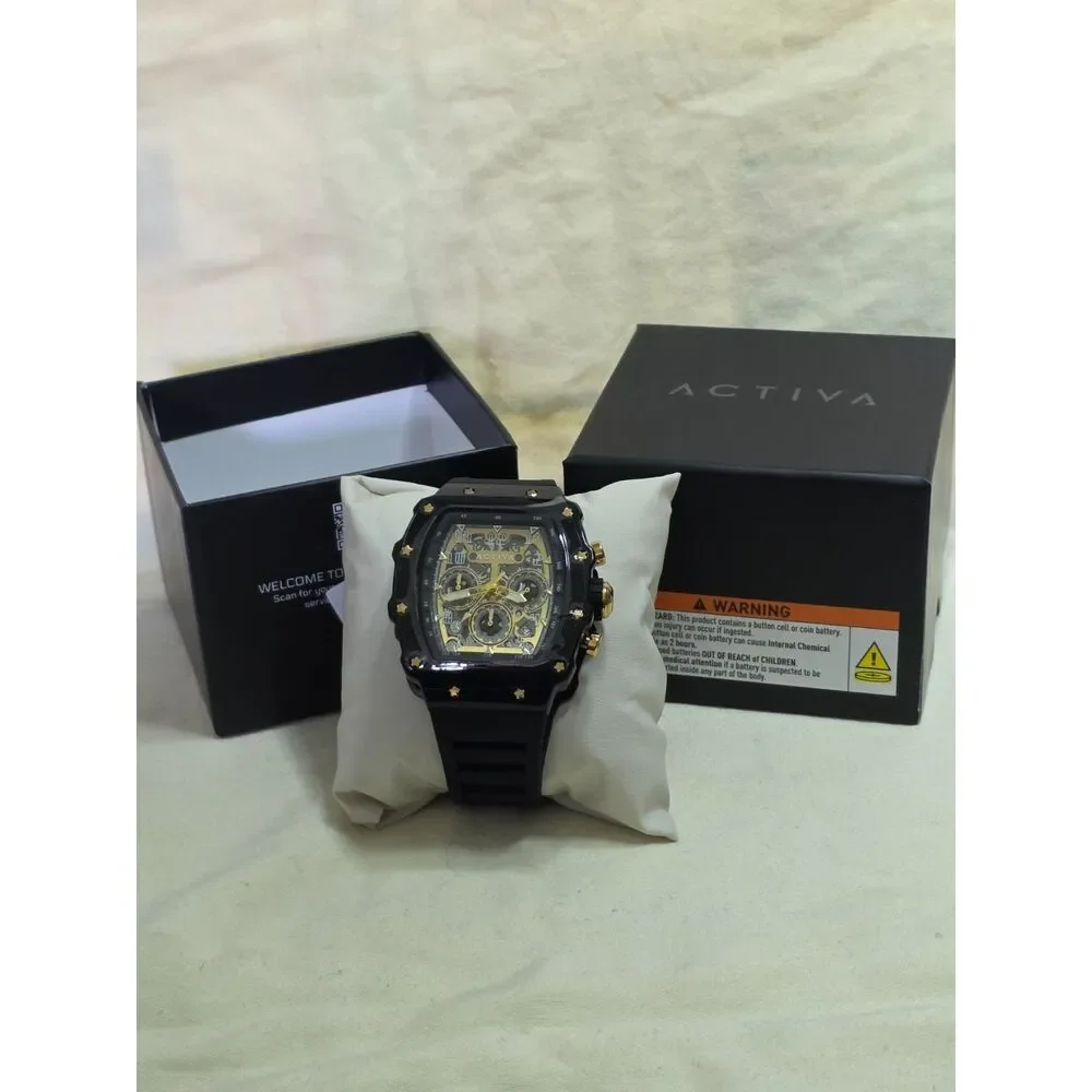 New Activa Fury X by Invicta Skeleton Dial Sport Watch-Black & Gold ACW2305-026